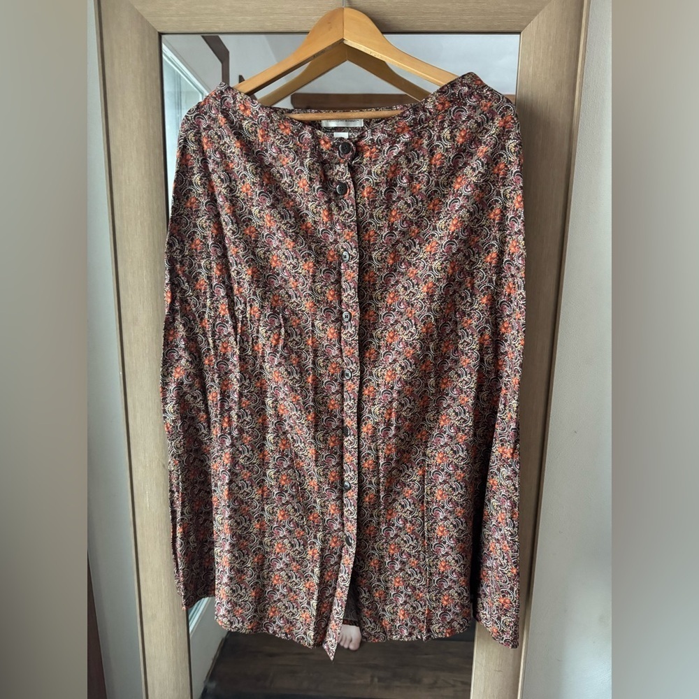 Christopher and Banks Brown Floral Maxi Skirt medium